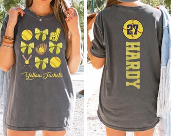 Personalize Softball Mom With Kids Name & Number Shirt, Custom Jersey Number, Mothers Day Gift For Tball Mom, Softball Season Mom