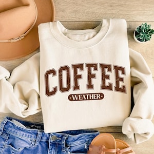 Retro Coffee Weather Sweatshirt, Fall Coffee Lover Gift, Cute Fall Sweatshirt, Pumpkin Spice Shirt, Thanksgiving Shirt, Fall Graphic Tee