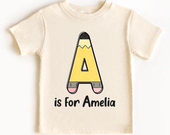 Personalized Back To School Shirt With Name And Grade For Kids, First Day Of School Outfit, Custom Preschool To Fifth Grade Tee Boy And Girl