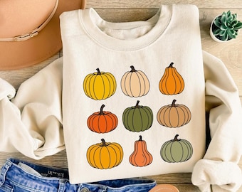 Cute Pumpkin Sweatshirt, Womens Pumpkin Season, Harvest Pumpkin Shirt, Pumpkin Patch Shirt, Thanksgiving Gift, Autumn Outfit, Fall Vibes