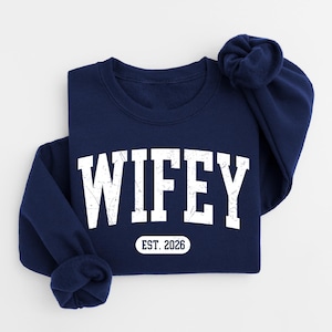 Personalized Wifey Sweatshirt, Future Mrs, Wife Shirt, Bride Engagement Gift image 7