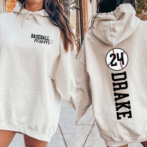 Baseball Mom Sweatshirt with Kid Name, Baseball Game Day Sweatshirt, Baseball Mama Shirt, Baseball Season Shirt for Mom, Mothers Day Gift