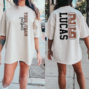 Custom Team Football Shirt With Kids Name & Jersey Number, Personalized Football Mom Shirt, Football Mama Shirt, Fall Football Season Shirt afbeelding 5