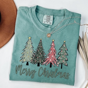 Merry Christmas Tree Shirt, Merry & Bright Shirt, Cute Christmas Gift, Christmas Family Shirt, Womens Holiday Shirt, Festive Xmas Shirt