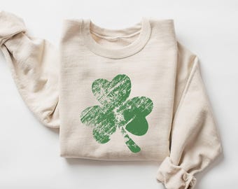 Retro Shamrock Sweatshirt, Womens Shenanigans Sweatshirt, Cute St Patricks Day Sweatshirt, Lucky Sweatshirt, Irish Shirt, Four Leaf Clover