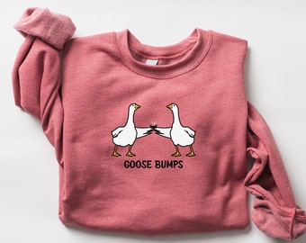 Goose Bump Sweatshirt, Funny Goose Sweatshirt, Retro Goose Shirt, Silly Goose Shirt, Goose Bumps Shirt, Boho Cool Sweater, Trendy Sweatshirt