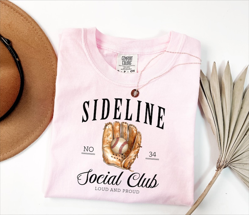 Sideline Social Club Mom Shirt, Baseball Mom Shirt With Number, Baseball Game Day Shirt, Baseball Mama Shirt, Cool Baseball Season Gift image 7