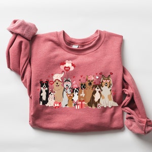 Valentines Dogs Sweatshirt, Dog Lover Sweater, Womens Valentines Sweatshirt, Valentines Dog Gift, Cute Gift for Dog Lover, Dog Mom Shirt