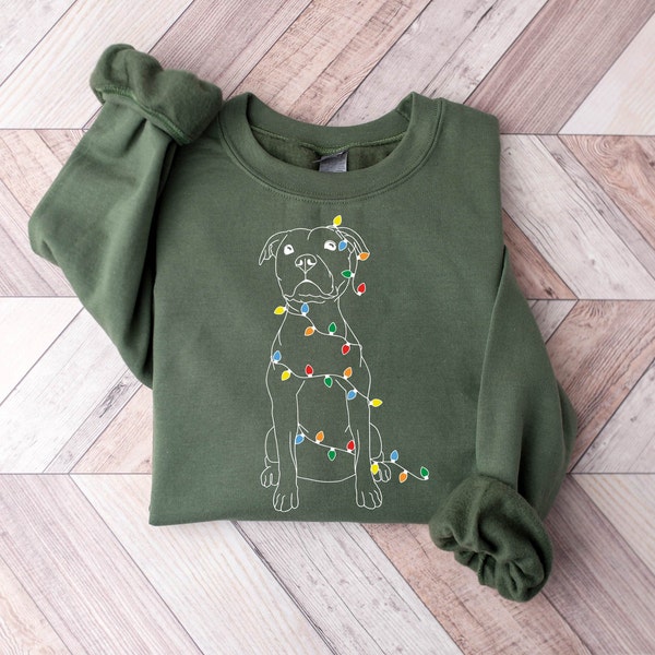 Christmas Dog Sweatshirt, Pitbull Christmas Shirt, Pitbull Mom Gift, Dog Lover Sweater, Holiday Sweater, Christmas Shirt, Christmas Dog Gift