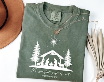 Christian Christmas Shirt : Nativity Scene Shirt, True Story Jesus, Religious Holiday Gifts
