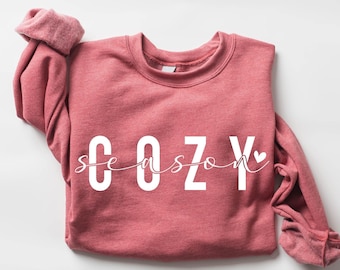 Cozy Season Sweatshirt : Merry And Bright Sweater, Womens Christmas Outfit, Festive Holiday Gift, Winter Shirt