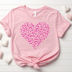 Leopard Heart Shirt, Love T-shirt, Valentines Shirt, Valentine Gift, Love Shirt For Women, Valentines Day, Gift for Her