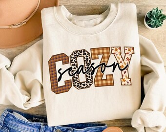 Retro Cozy Season Sweatshirt, Pumpkin Season Shirt, Cute Pumpkin Shirt, Fall Shirt, Womens Fall Outfit, Thanksgiving Shirt, Fall Vibes Gift