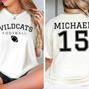 Custom Football Team Name & Number Shirt, Mascot Name Shirt, School Spirit Shirt, Gift For Football Team, Football Mama Shirt, Gameday Shirt