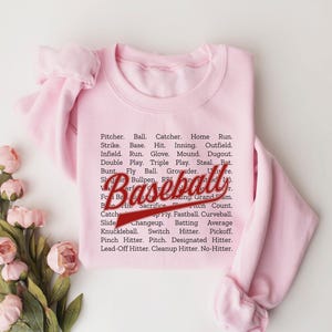 Cute Baseball Sweatshirt, Baseball Lover Gift, Baseball Game Day Sweatshirt, Baseball Mama Shirt, Baseball Season Shirt, Mothers Day Gift afbeelding 5