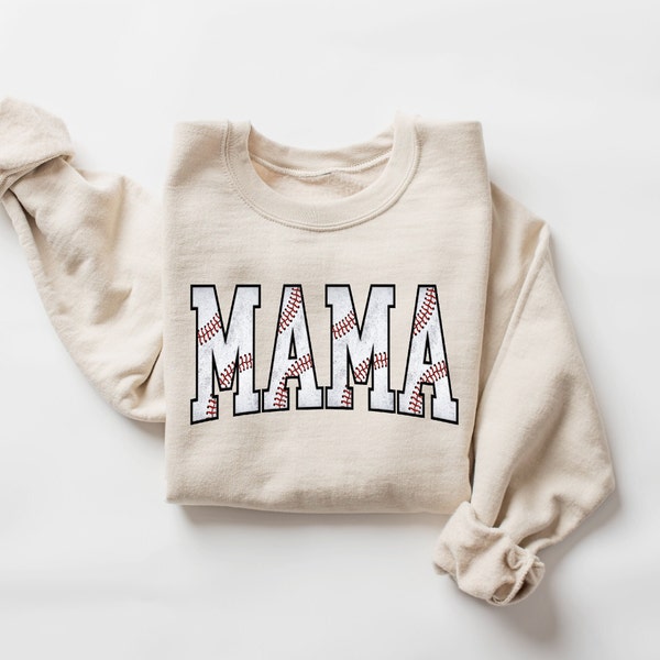 Cute Baseball Mama Sweatshirt, Mothers Day Gift For Baseball Mom, Baseball Season Shirt for Mom, Baseball Lover Mama Shirt, Gameday Mom Tee