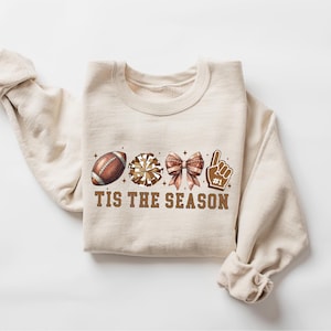Football Sweatshirt, Football Bow Sweatshirt, School Mascot Shirt, Cheerleader Cheer Mom Shirt, Coquette Cheerleading Apparel, Football Team