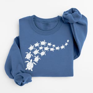 Ocean Turtle Sun Sweatshirt, Sea Turtles Shirt, Womens Summer Shirt, Beach Shirt, Save The Turtles Shirt, Mom Gift Shirt, Summer Vibes Shirt image 2