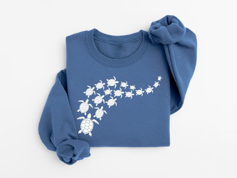 Ocean Turtle Sun Sweatshirt, Sea Turtles Shirt, Womens Summer Shirt, Beach Shirt, Save The Turtles Shirt, Mom Gift Shirt, Summer Vibes Shirt image 2