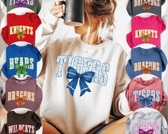 Custom School Mascot Sweatshirt :Personalize Team Spirit Shirt, Game Day Outfit, Cheer Mascot Shirt