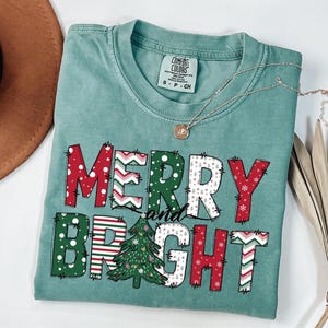 Merry And Bright Christmas Shirt, Womens Christmas Shirt, Festive Holiday Shirt, Cute Christmas Shirt, Christmas Gift, Family Christmas Gift