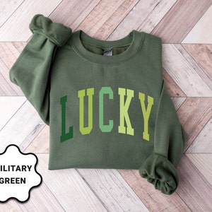 Cute Lucky Sweatshirt, Funny St Patrick's Day Sweatshirt, Happy Shamrock Shirt, Irish Shirt, Women's St Patricks Day Shirt