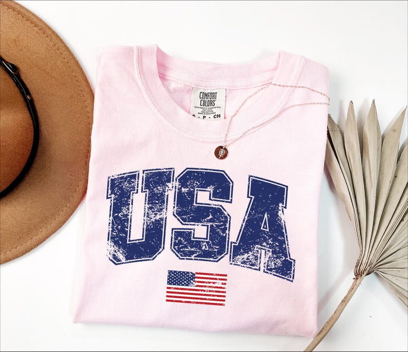 Retro USA Flag Shirt, Womens USA Shirt, Patriotic Shirt, American Flag Shirt, America Shirt, Red Blue White, USA Flag Lover Shirt image 5