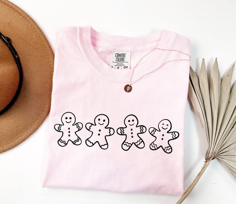 Christmas Gingerbread Cookies Shirt, Festive Holiday Outfit, Womens Xmas Graphic Tee image 7