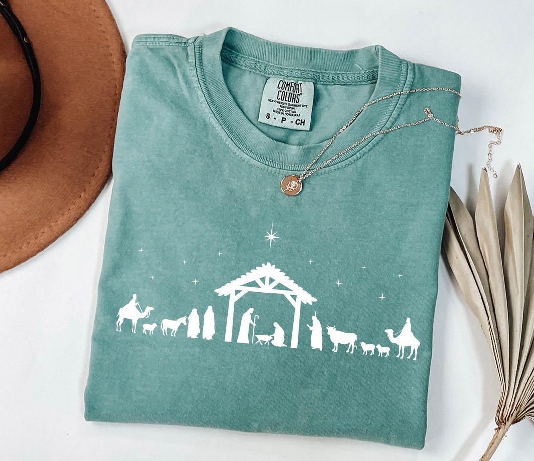 Christian Christmas Shirt, Nativity Scene Gift Tee, Christmas Nativity