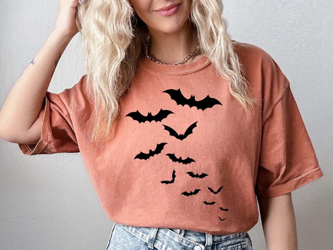 Halloween Bats Shirt, Womens Halloween Shirt, Cute Ghost Shirt, Funny