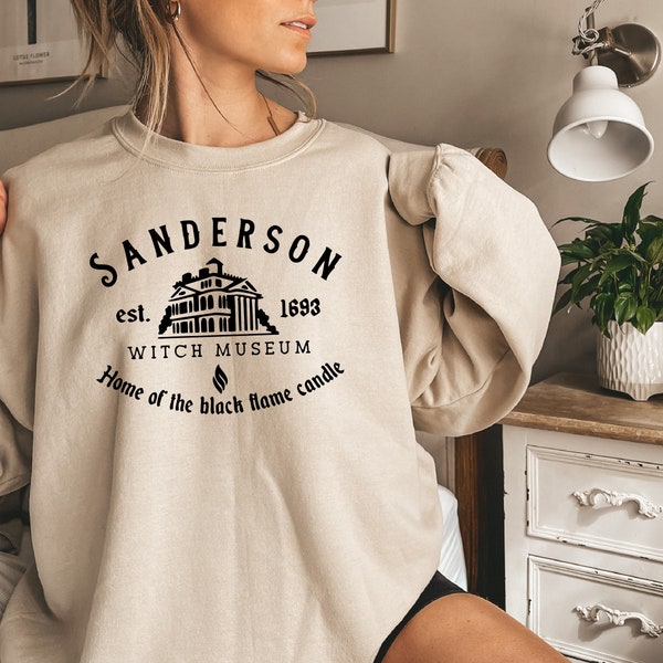 Sanderson Witch Museum Sweatshirt, Halloween Sweatshirt, Sanderson Sisters, Witch Sweatshirt, Black Flame Candle Sweater, Hocus Pocus