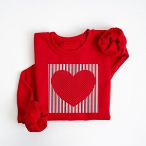 Retro Valentines Heart Sweatshirt, Cute Love Sweatshirt, Womens Valentines Hearts Sweatshirt, Teacher Valentine Sweatshirt, Mom Heart Shirt image 4