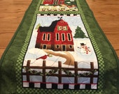 Country Quilt Barn Farm Cabin Camp Table Runner