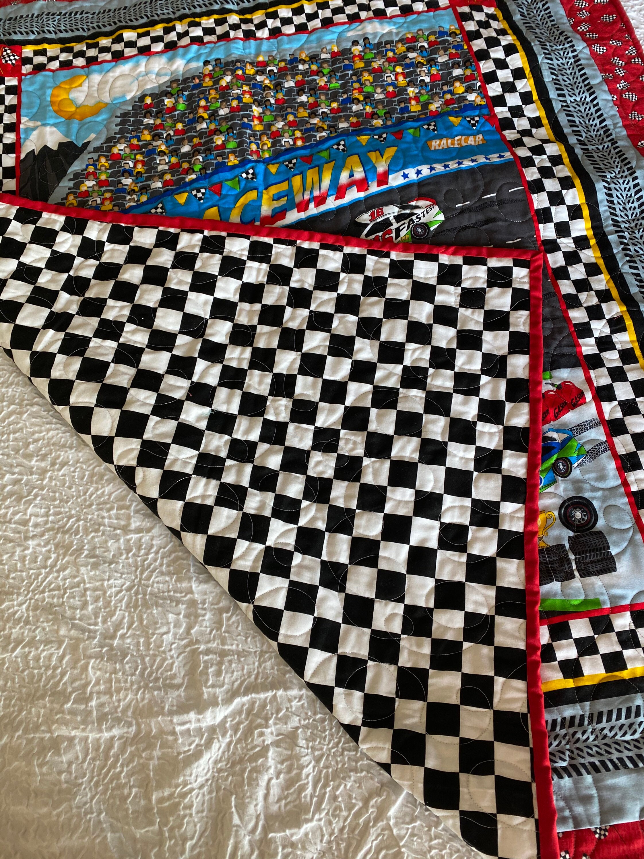 Speed track race car play mat quilt bedding blanket Etsy