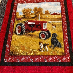 Farmall international 450 farm tractor with dogs .  365