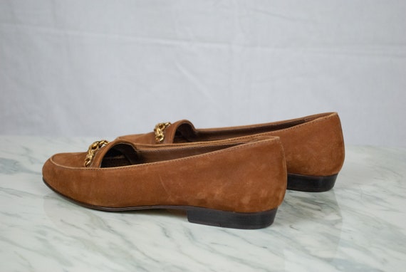 Camel Brown Leather Loafers / Size 5.5 Vintage 90… - image 4
