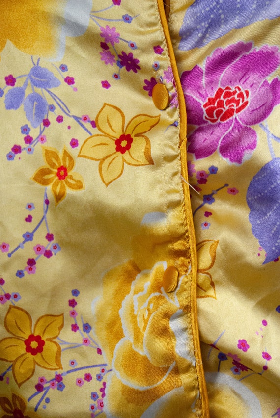 Yellow Floral Pajama Set / Vintage 80s 90s Y2K Si… - image 5