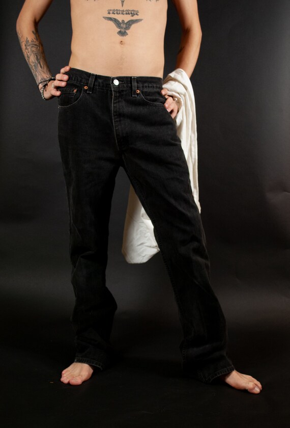 Levi's Jeans / Vintage Black Denim Pants Size 34 T