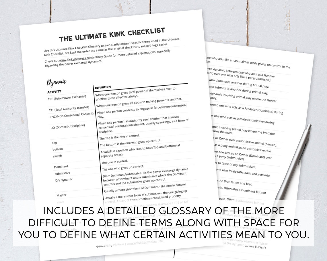 The Ultimate Kink Checklist for Submissives / 712 Kinky Activities to ...