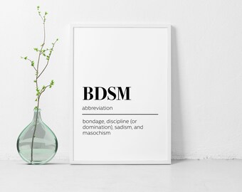 Printable BDSM Definition Poster / Digital Print / Home Office Decor / Inspirational Wall Art