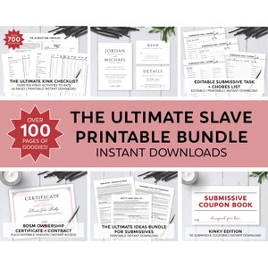 The Ultimate Slave Printable Bundle / Submissives / Discipline / BDSM ...