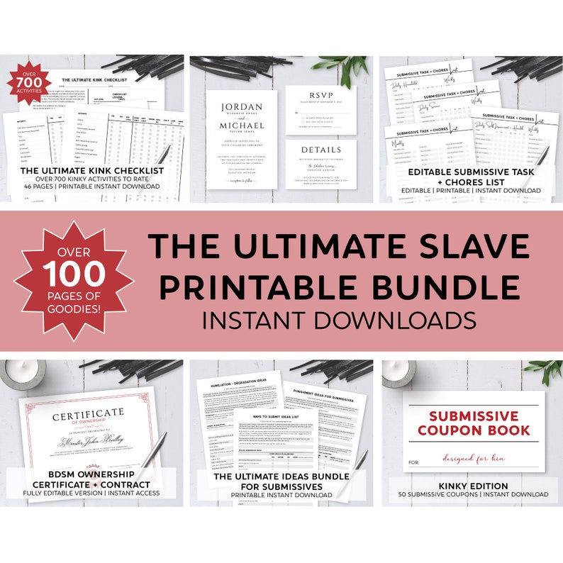 The Ultimate Slave Printable Bundle / Submissives / Discipline / BDSM ...