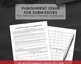 Lijst 135 kinky strafideeën voor onderdanigen / Discipline / BDSM / Instant download