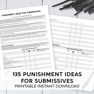 135 Bestrafung Ideen für Submissive Liste / Discipline / BDSM / Instant Download