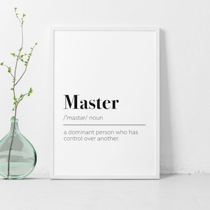 Printable Master Definition Poster / Digital Print / Home Office Decor / Inspirational Wall Art