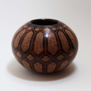 Etched Hexagon Vase- Fine Art Home Decor