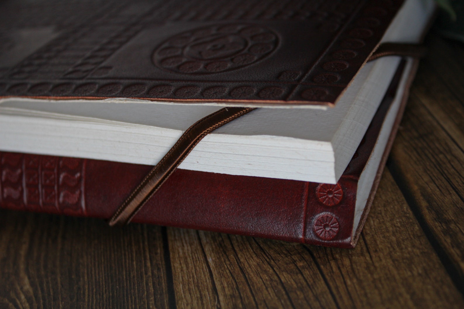 Leather Journal With Straps Etsy