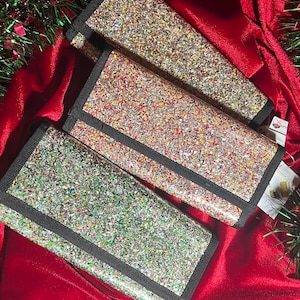 Portefeuilles scintillants colorés avec fermeture velcro - Accessoires des fêtes de fin d'année