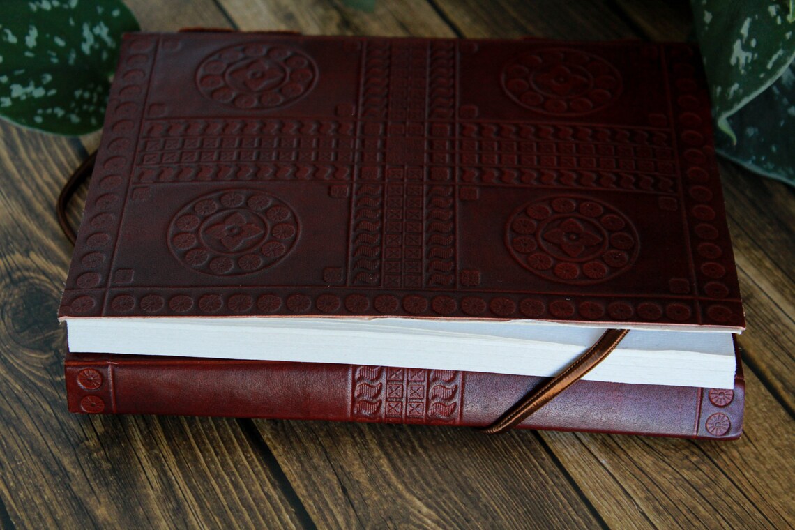 Leather Journal With Straps Etsy