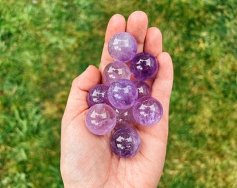 Mini Amethyst Sphere, Crystal Sphere, Amethyst Carving